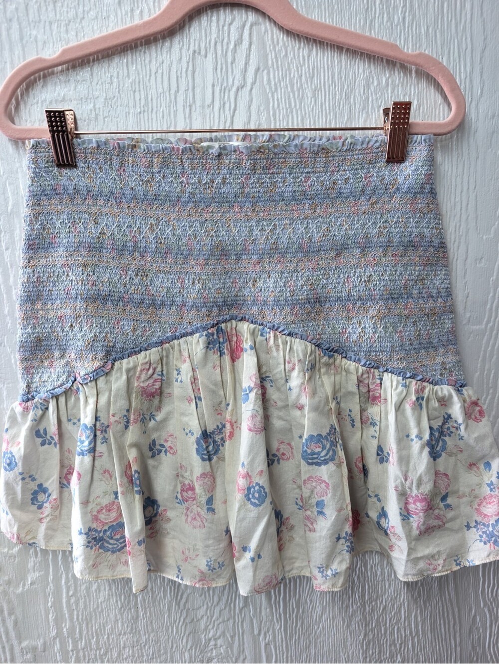 Love Shack Fancy Anguilla Skirt Pastel Floral Cotton Fairy Coquette Size Medium